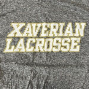 The Nike Tee Lacrosse Graphic Long Sleeve Shirt Gray Size XL